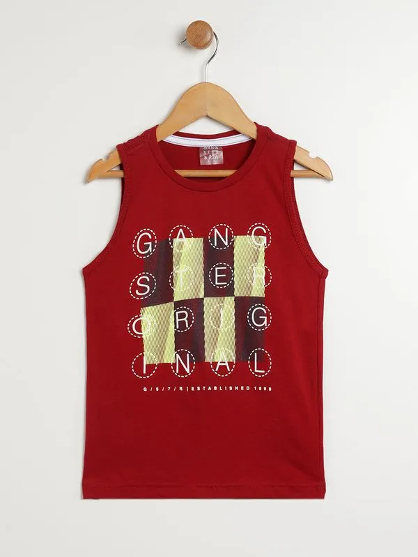 Camiseta Regata Gangster Infantil Para Menino - VINHO 6