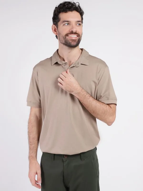 Polo Manga Curta Elétron Masculina CAQUI G