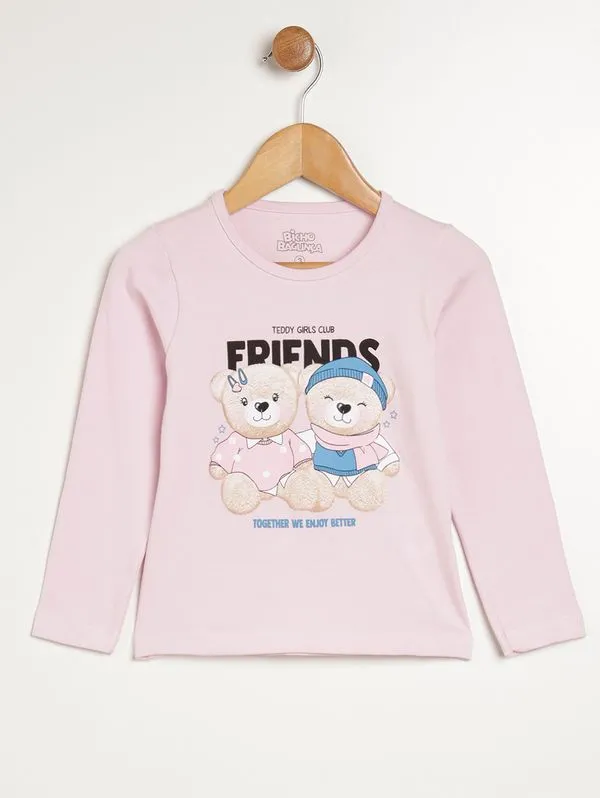 Blusa Manga Longa Infantil Para Menina - ROSA CLARO 3