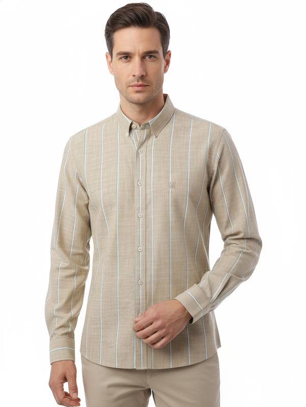 Camisa Manga Longa Slim Elétron Masculina CAQUI P