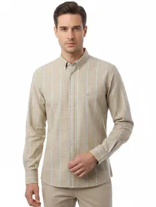 Camisa Manga Longa Slim Elétron Masculina CAQUI P