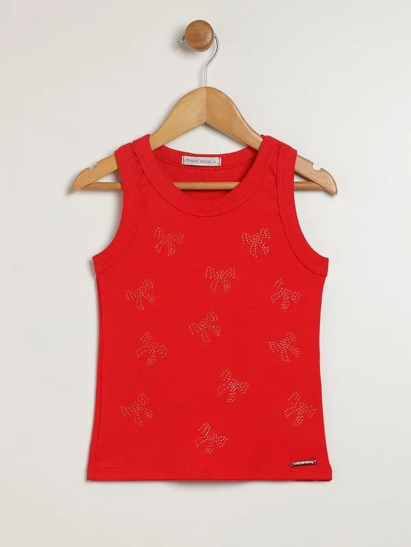 Blusa Manga Curta Infantil Para Menina - VERMELHO 10