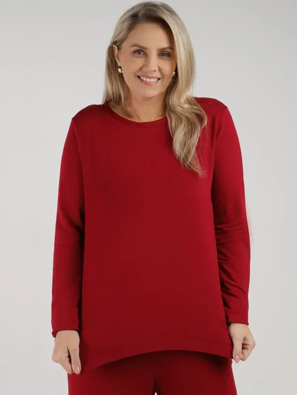 Moletom Mullet Plus Size Feminino VINHO G2