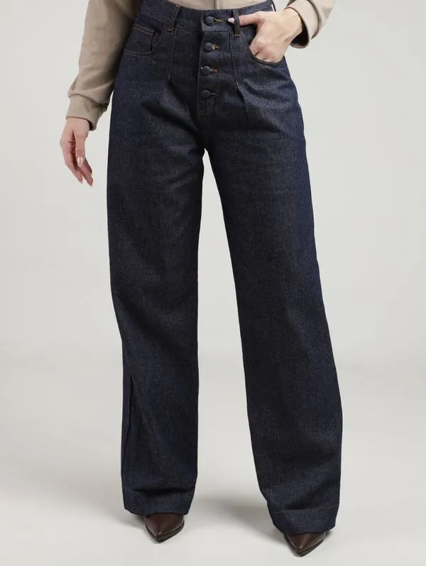 Calça Jeans Wide Leg Autentique Feminina AZUL 36