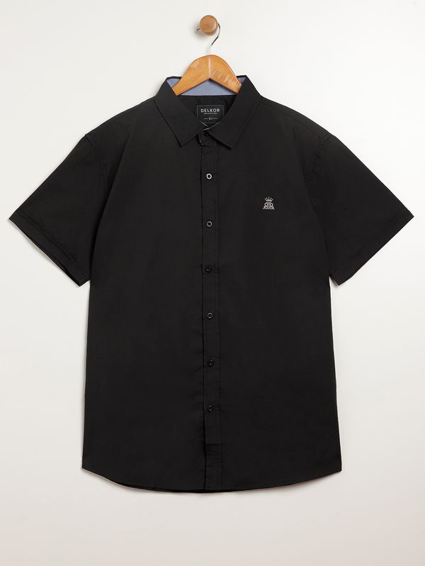 Camisa Comfort Manga Curta Plus Size Masculina PRETO G1