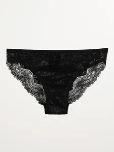 Calcinha Tanga Renda Feminino PRETO P