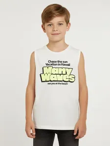 Camiseta Regata Juvenil Para Menino - OFF WHITE 18
