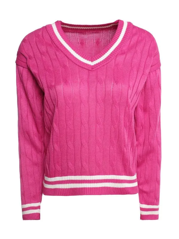 Blusão Tricot Decote V Feminino ROSA G