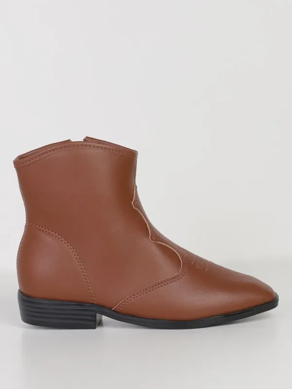 Bota Western Molekinha Juvenil Para Menina - MARROM 33