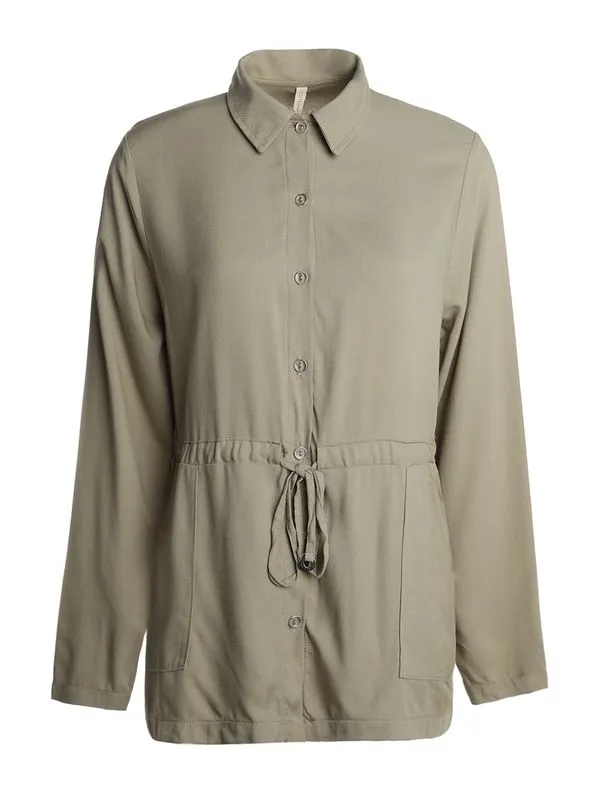 Camisa Viscose Sarjada Ajustável Cintura Feminina VERDE GG