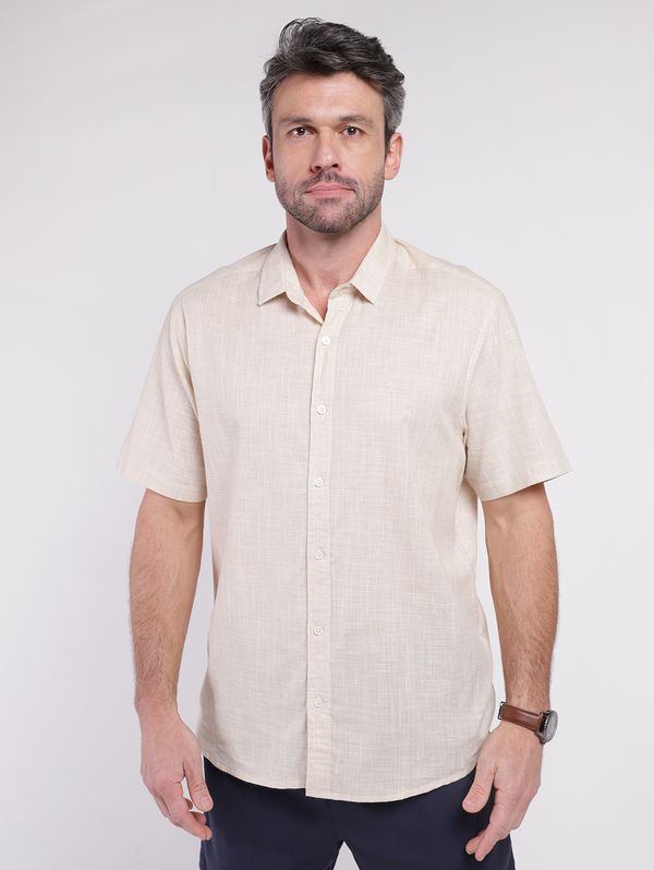 Camisa Slim Fit Manga Curta Masculina AREIA GG
