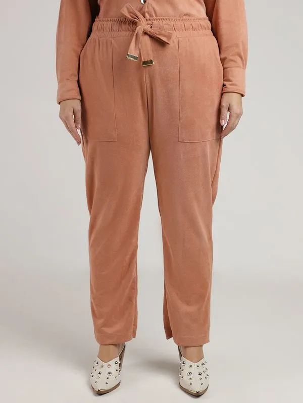 Calça Reta Plus Size Feminina BEGE G3