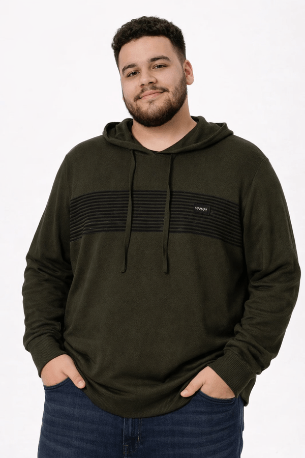 Blusão Tricot Capuz Gangster Plus Size Masculino VERDE EX3