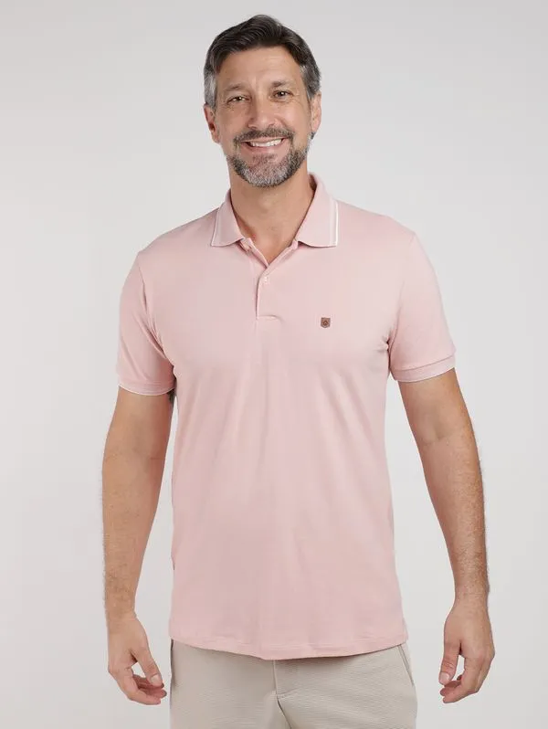 Polo Piquet Manga Curta Masculina ROSA M