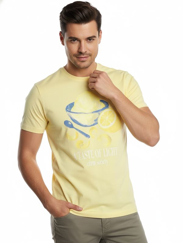 Camiseta Manga Curta Estampada Vels Masculina AMARELO G