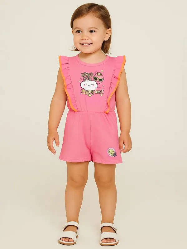 Macaquinho Infantil Para Menina - CORAL 3