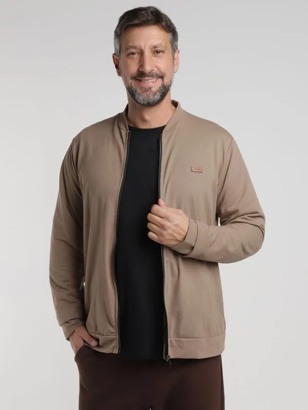Jaqueta Moletinho Sarjado Masculina CAQUI GG
