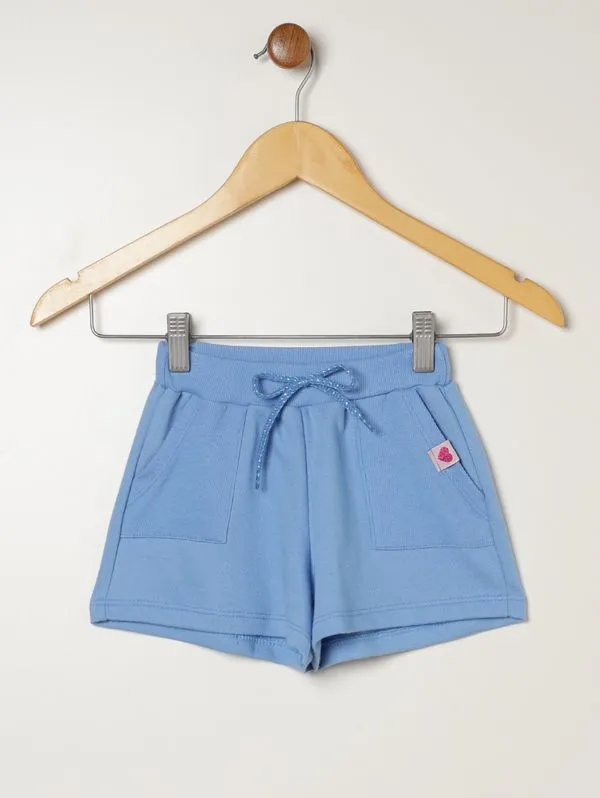 Short Moletinho Infantil Para Menina - AZUL 4