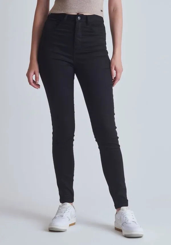 Calça jeans super power cintura alta skinny preto Calça jeans super power cintura alta skinny preta Preto PP