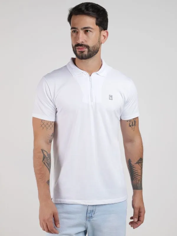 Polo Malha Manga Curta No Stress Masculina BRANCO M