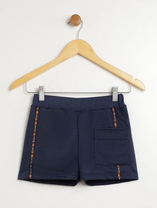 Short Moletinho Cargo Juvenil Para Menina - MARINHO 12