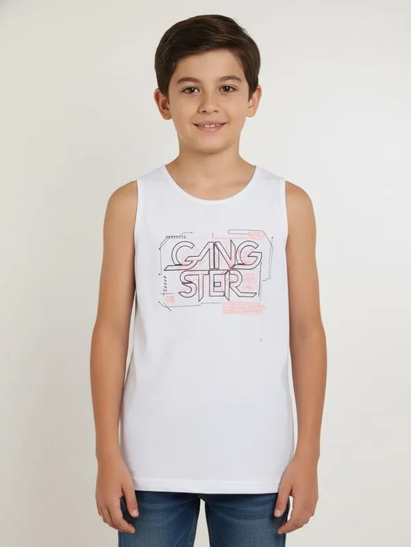 Camiseta Regata Juvenil Para Menino - BRANCO 14