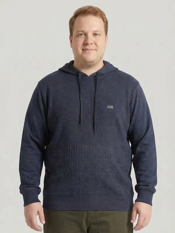 Blusão Tricot Capuz Gangster Plus Size Masculino MARINHO EX3