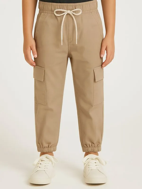 Calça Sarja Jogger Cargo Infantil Para Menino - AREIA 6