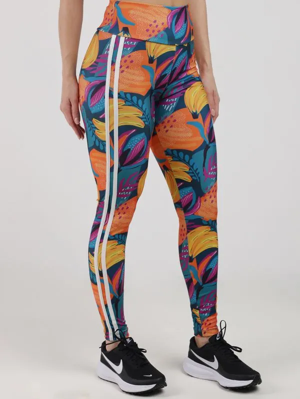 Calça Legging Listra Lateral Vels Feminina LARANJA M