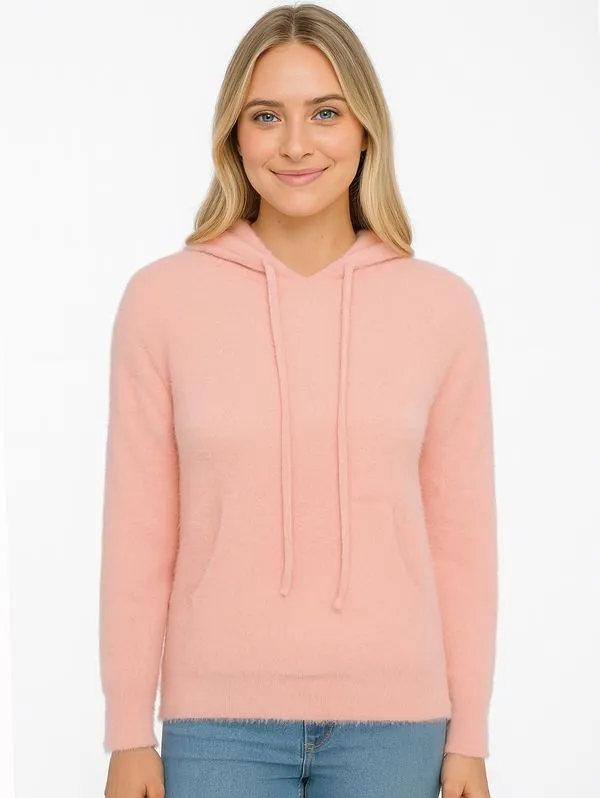 Blusão Tricot Com Capuz Feminino ROSA M