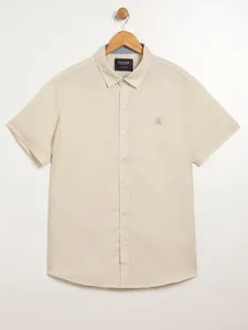 Camisa Comfort Manga Curta Plus Size Masculina AREIA G4