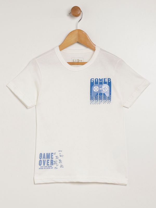 Camiseta Manga Curta Kid+ Infantil Para Menino - OFF WHITE 4