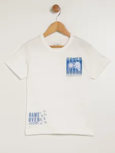 Camiseta Manga Curta Kid+ Infantil Para Menino - OFF WHITE 4