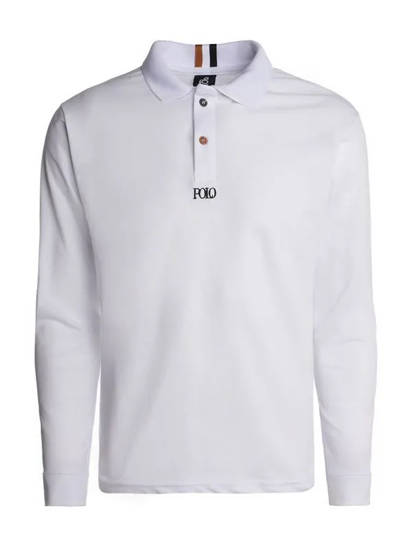 Polo Piquet Manga Longa Masculina BRANCO G