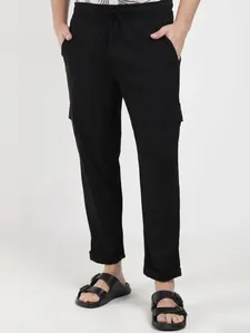 Calça Linho Cargo Masculina PRETO G