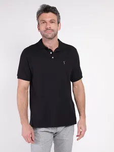 Polo Manga Curta Masculina PRETO G