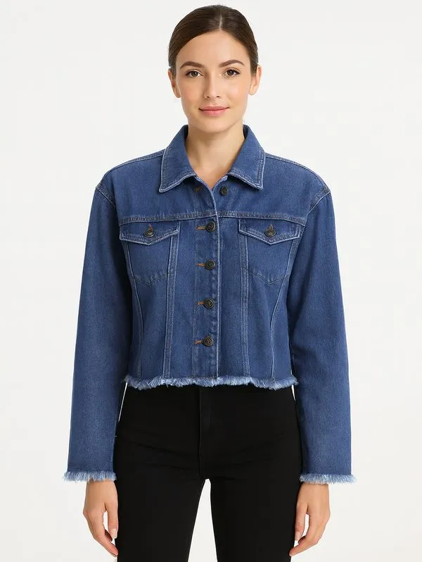 Jaqueta Jeans Feminina AZUL P