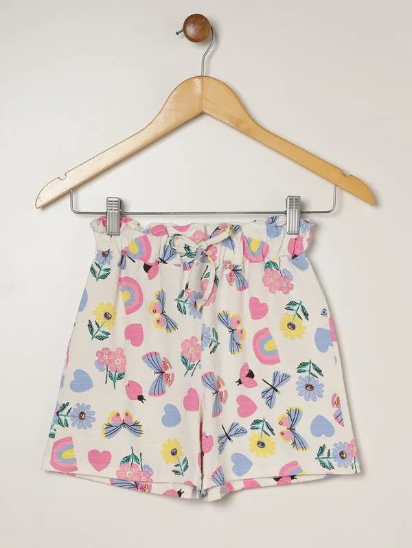 Short Cotton Texturizado Infantil Para Menina - AZUL 8