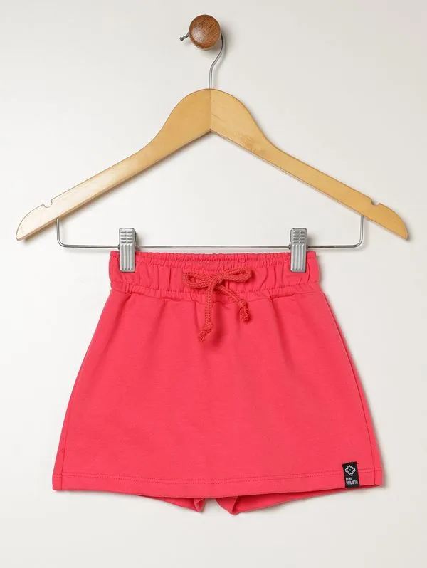 Short Saia Moletinho Infantil Para Menina - ROSA 2
