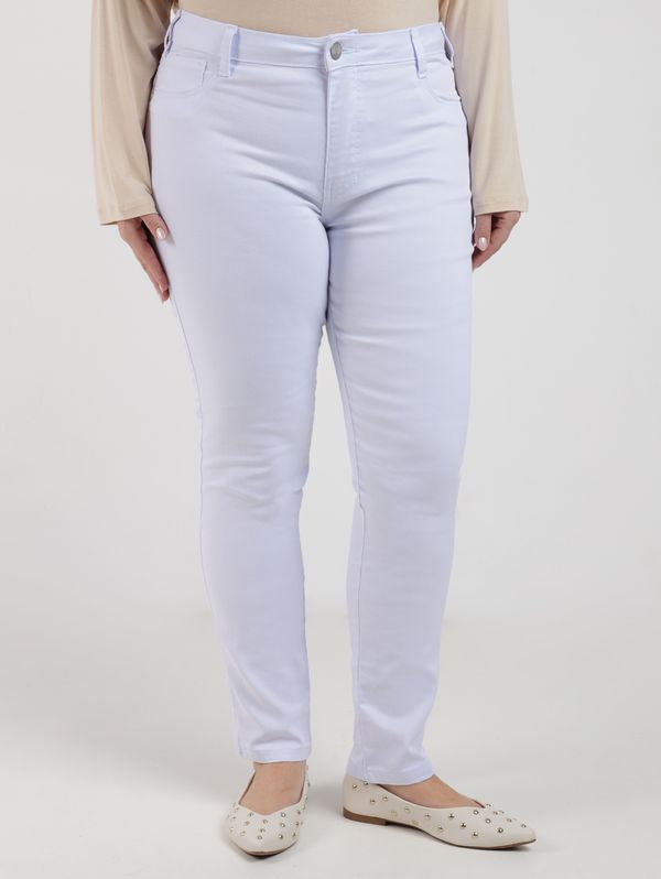 Calça Sarja Cigarrete Plus Size Feminina BRANCO 52