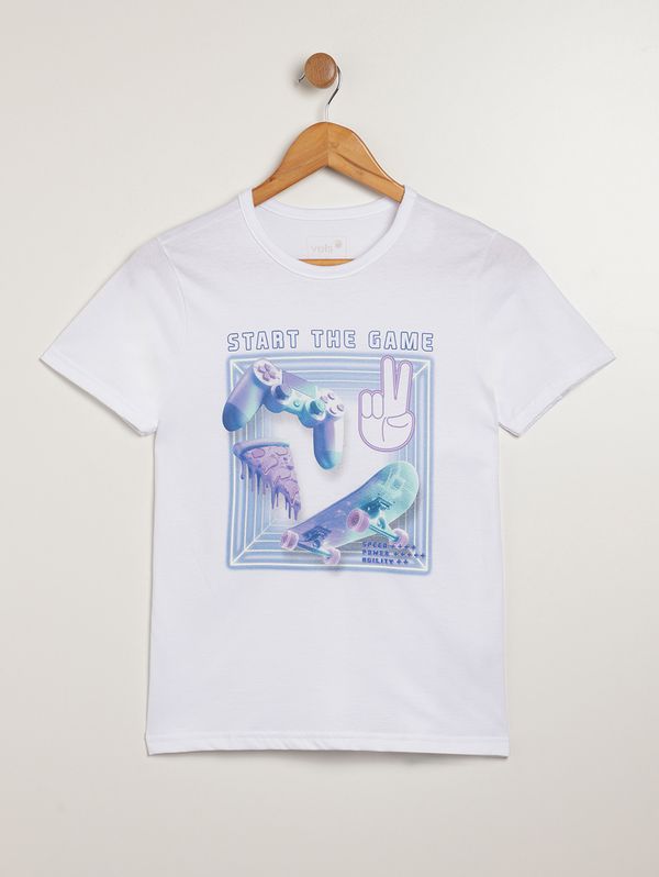 Camiseta Manga Curta Vels Juvenil Para Menino - BRANCO 16