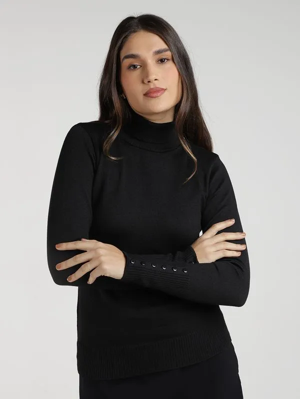 Blusão Tricot Feminino PRETO G