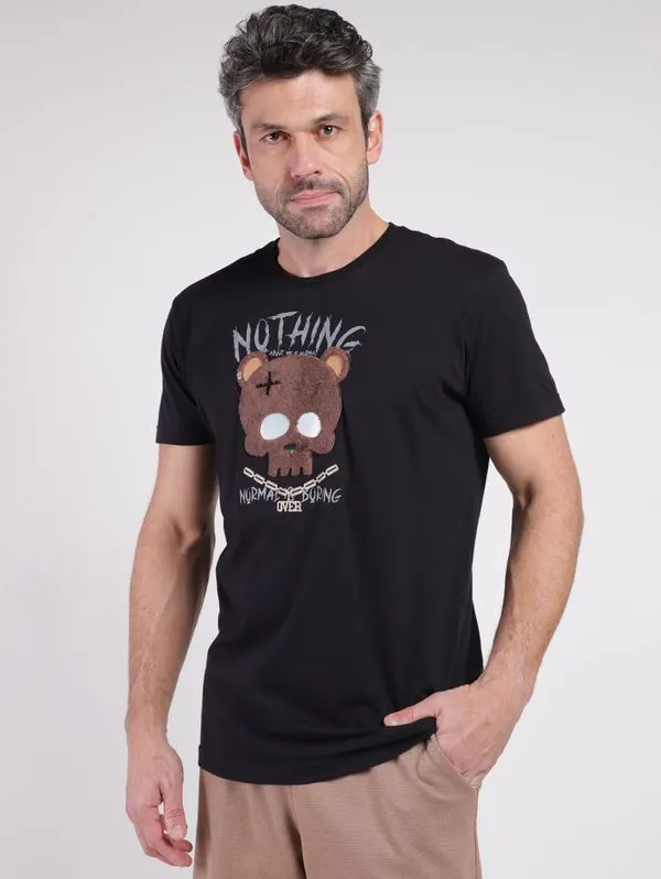 Camiseta Manga Curta Masculina PRETO M