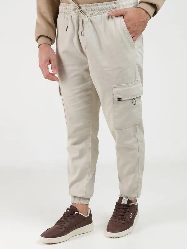 Calça Sarja Jogger Cargo Masculina AREIA 46