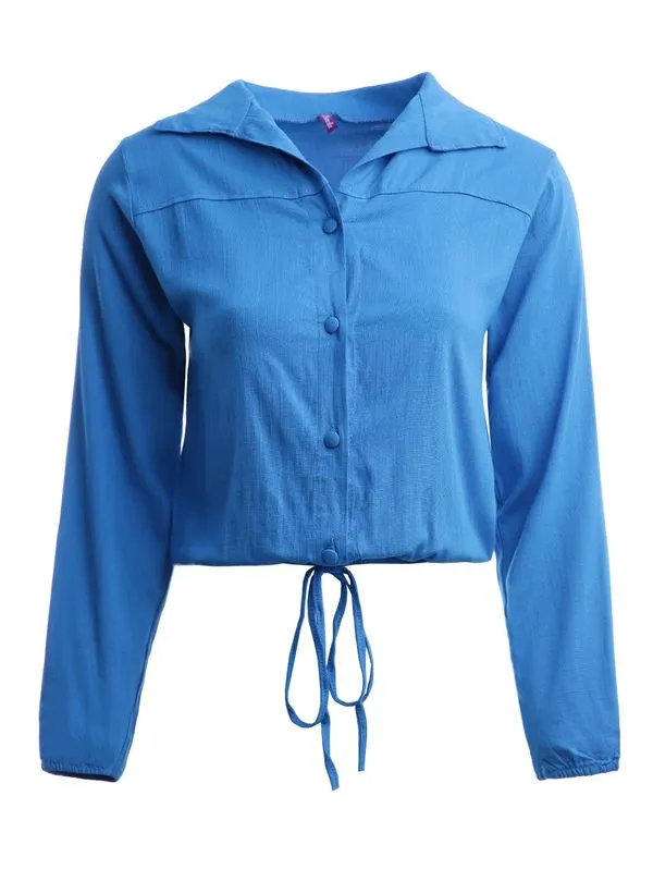 Camisa Manga 3/4 Feminina AZUL G