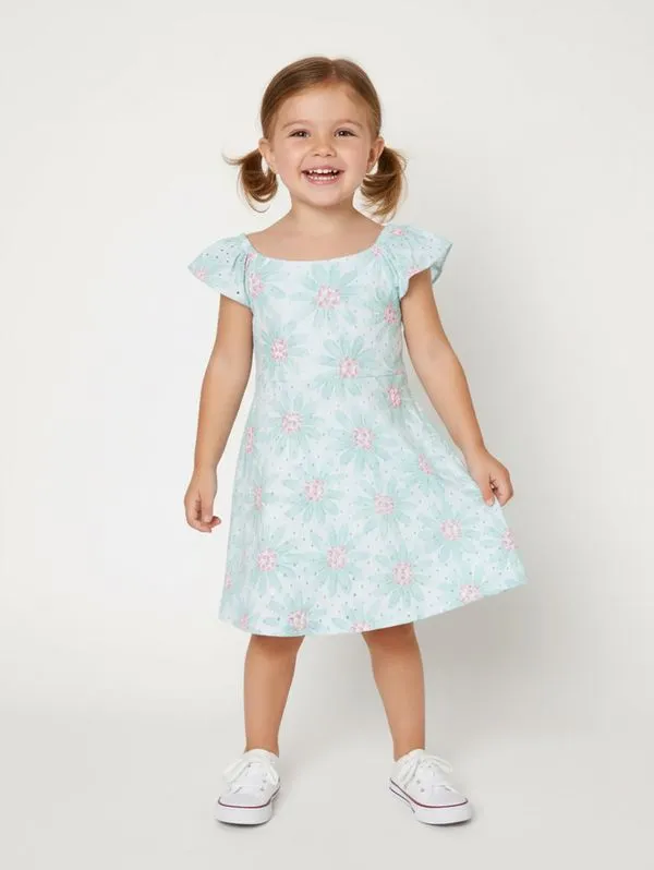 Vestido Laise Infantil Para Menina - VERDE 1