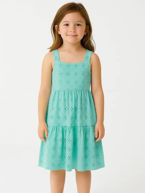 Vestido Juvenil Para Menina - VERDE 14