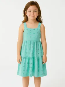 Vestido Juvenil Para Menina - VERDE 12