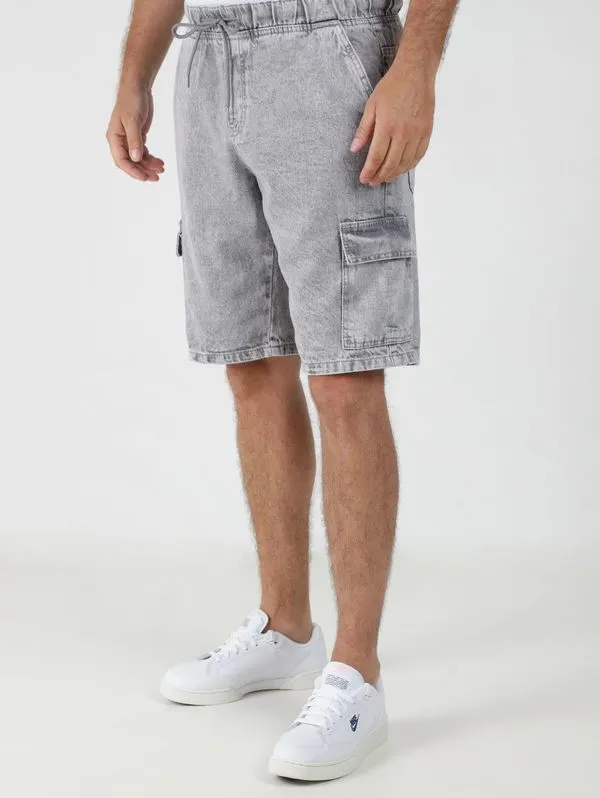 Bermuda Jeans Cargo Masculina PRETO 44