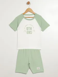 Conjunto Curto Kid+ Infantil Para Menino - OFF WHITE/VERDE 4